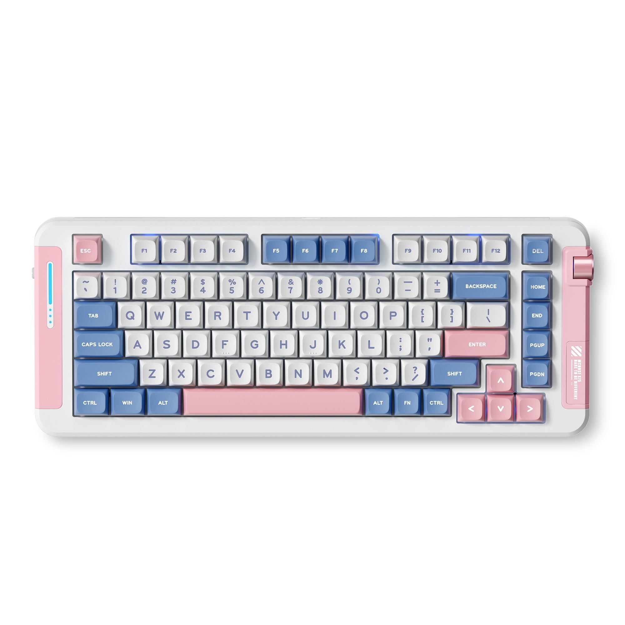 Mchose x75 pink blue icy creamsicle wireless gasket mount mechanical, toetsenbord (wit pink, us lay-out, kailh box icy creamsicle, 75%, rgb, hot swap, double-shot pbt, draadloos bluetooth usb-c)