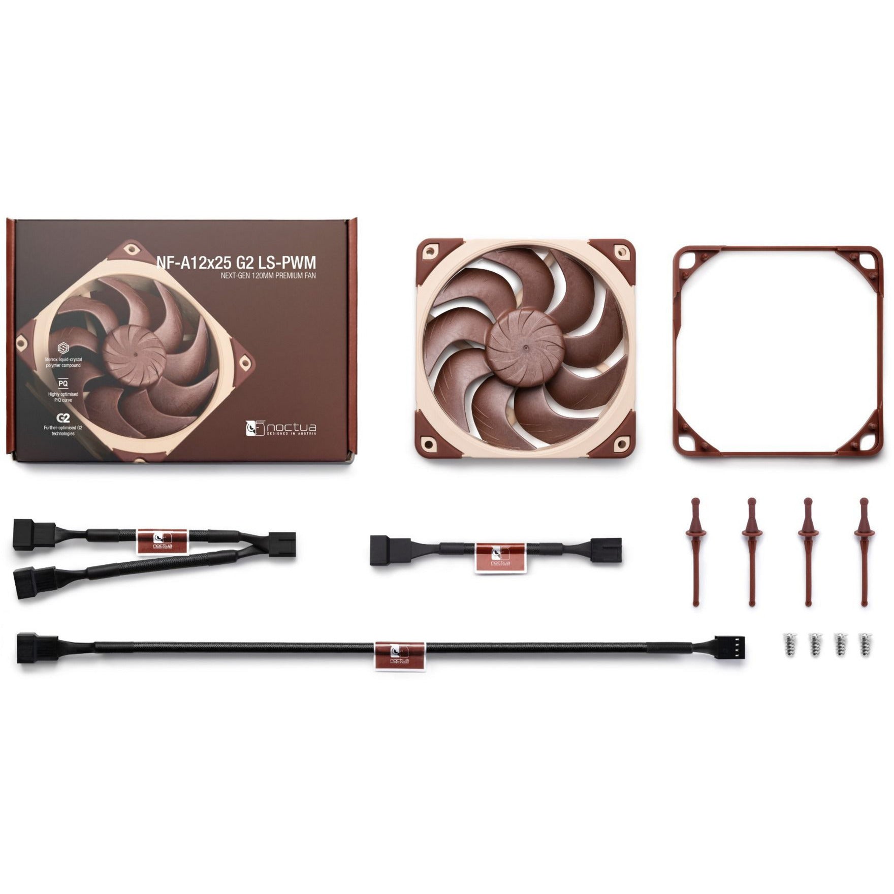 Noctua nf-a12x25 g2 ls-pwm case fan (bruin, 120 x 120 x 25 mm)