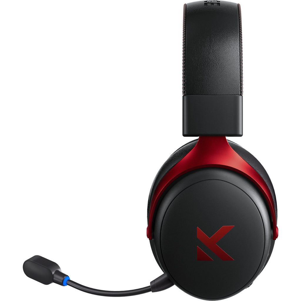 Mchose v9 pro wireless over-ear gaming headset (zwart rood, pc laptop playstation switch smartphone, 2.4g bluetooth wired type-c)