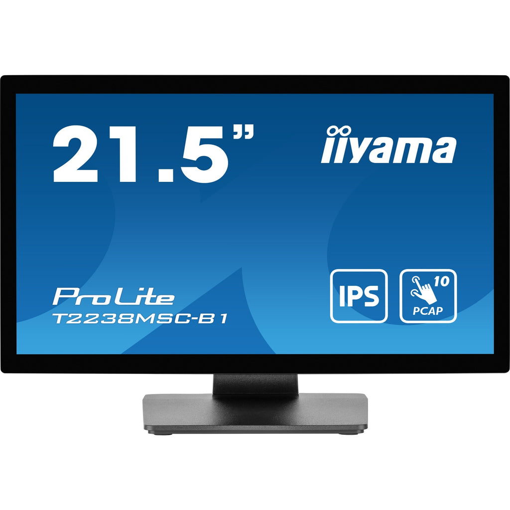 Iiyama prolite t2238msc-b1 21.5 touchscreen monitor (zwart (mat), 1x displayport, 1x hdmi, 2x usb-a)