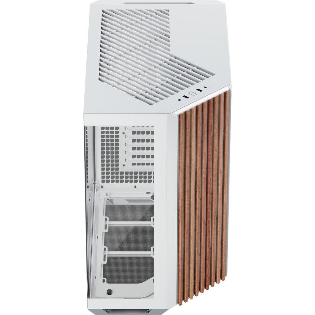 Apnx v1-w-wt-v1 midi tower behuizing (wit houtkleur | 2x usb-a | 1x usb-c | window)
