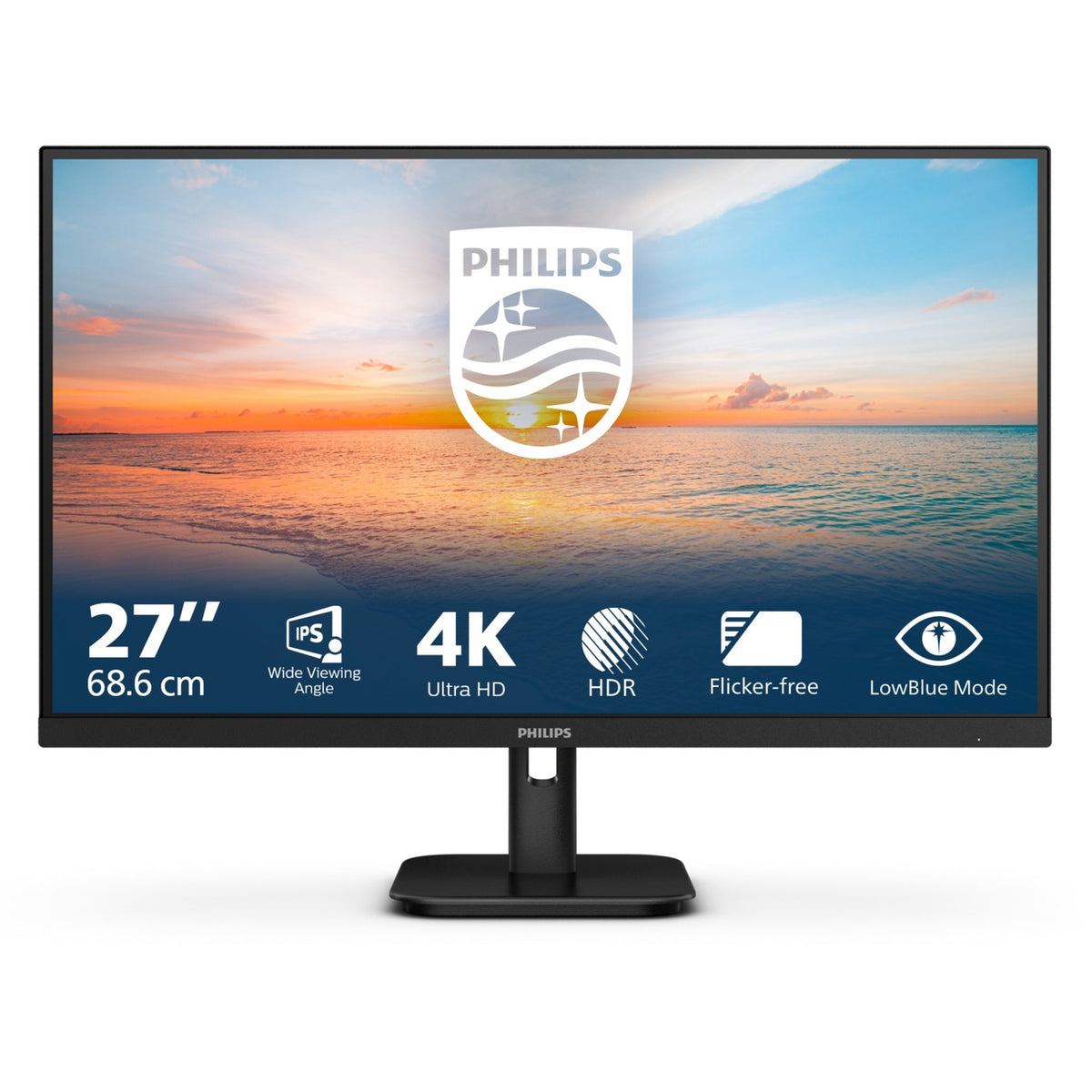 Philips 27e1n1800a 00 27 4k ultra hd monitor (zwart, 1x displayport, 2x hdmi)