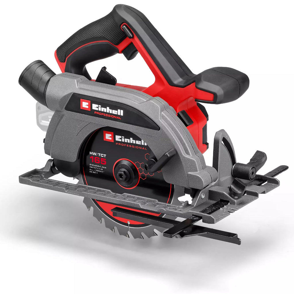 Einhell professional accu handcirkelzaag tp-cs 18 165 li bl - solo (rood zwart, power x-change, accu en oplader niet inbegrepen)