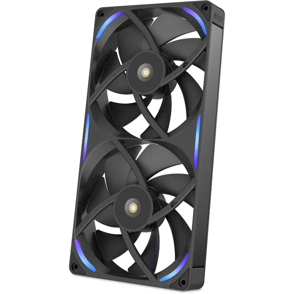 Nzxt performance fan f280x rgb case fans (zwart, 2 stuks, 280 x 140 x 30 mm, pwm)