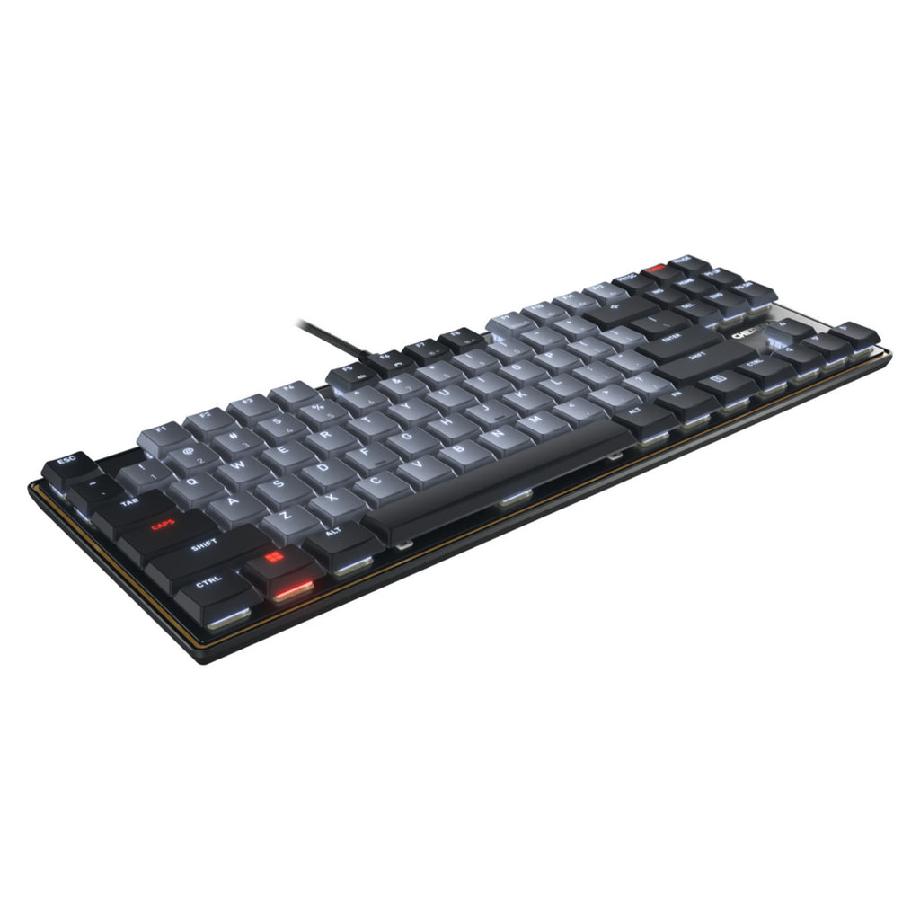 Cherry kc 500 mx lp tkl mechanisch toetsenbord (zwart, us lay-out (qwerty), mx low profile 2.0 ivory, 80% (tkl), white leds, pbt keycaps)