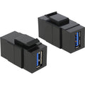 Delock keystone usb 3.0 a female > usb 3.0 a female keystone module (zwart)
