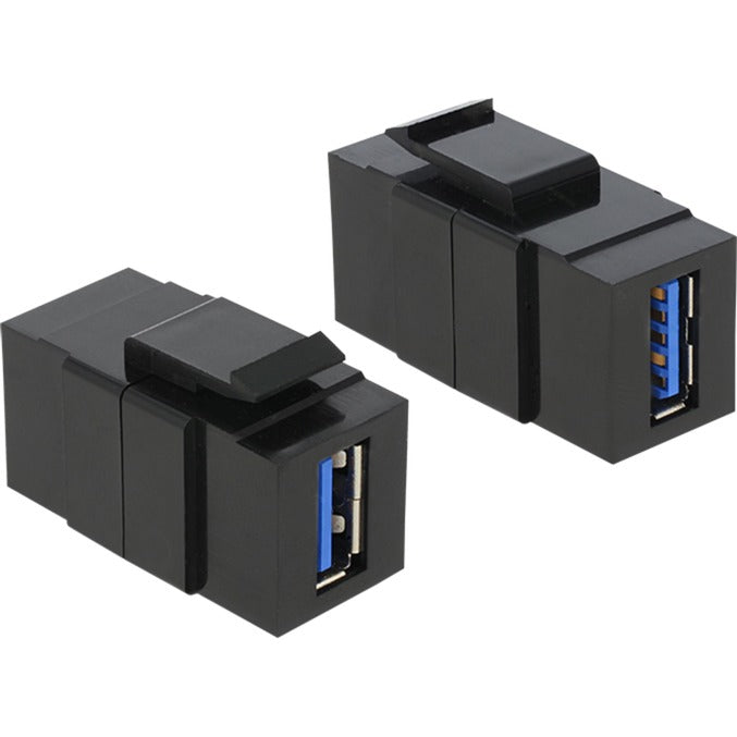 Delock keystone usb 3.0 a female > usb 3.0 a female keystone module (zwart)