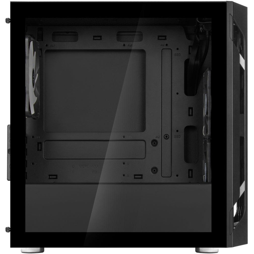 Silverstone sst-fah1mb-pro midi tower behuizing (zwart | 3x usb-a | rgb | tempered glass)