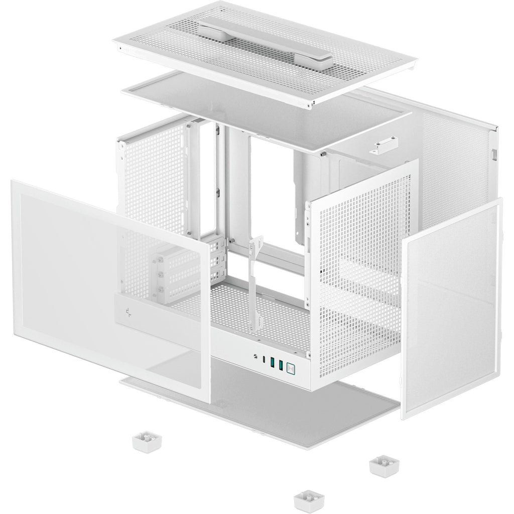 Deepcool ch160 mini tower behuizing (wit | 2x usb-a | 1x usb-c | tempered glass)