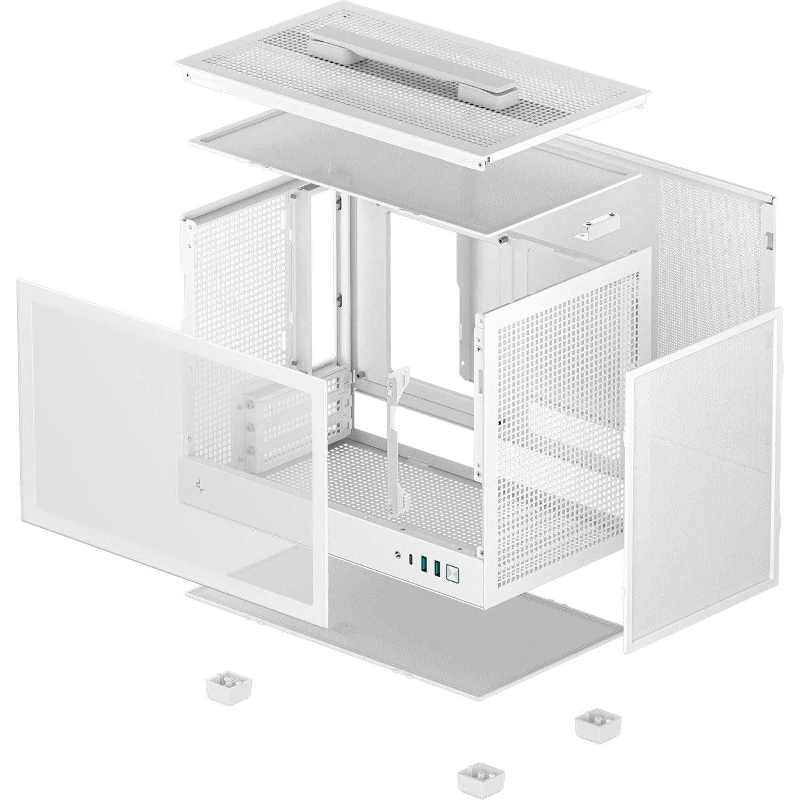 Deepcool ch160 mini tower behuizing (wit | 2x usb-a | 1x usb-c | tempered glass)