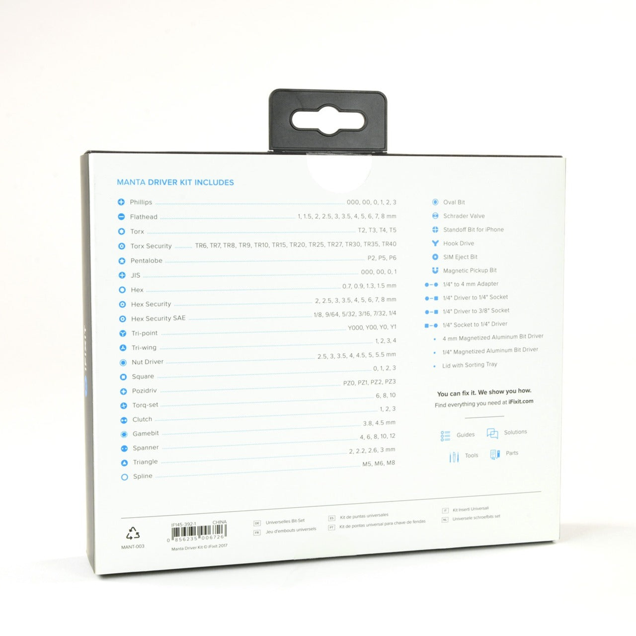 Ifixit manta - 112 bit driver kit bitset (zwart blauw)