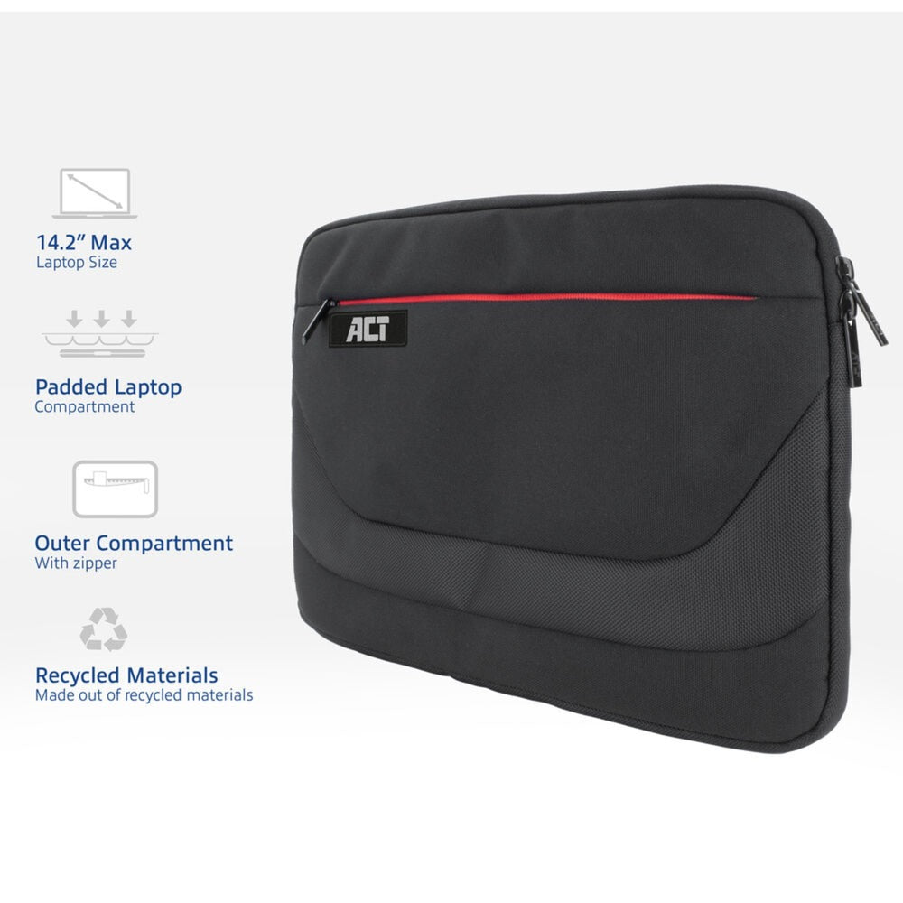 Act connectivity suburb laptop sleeve 14,1 (zwart)