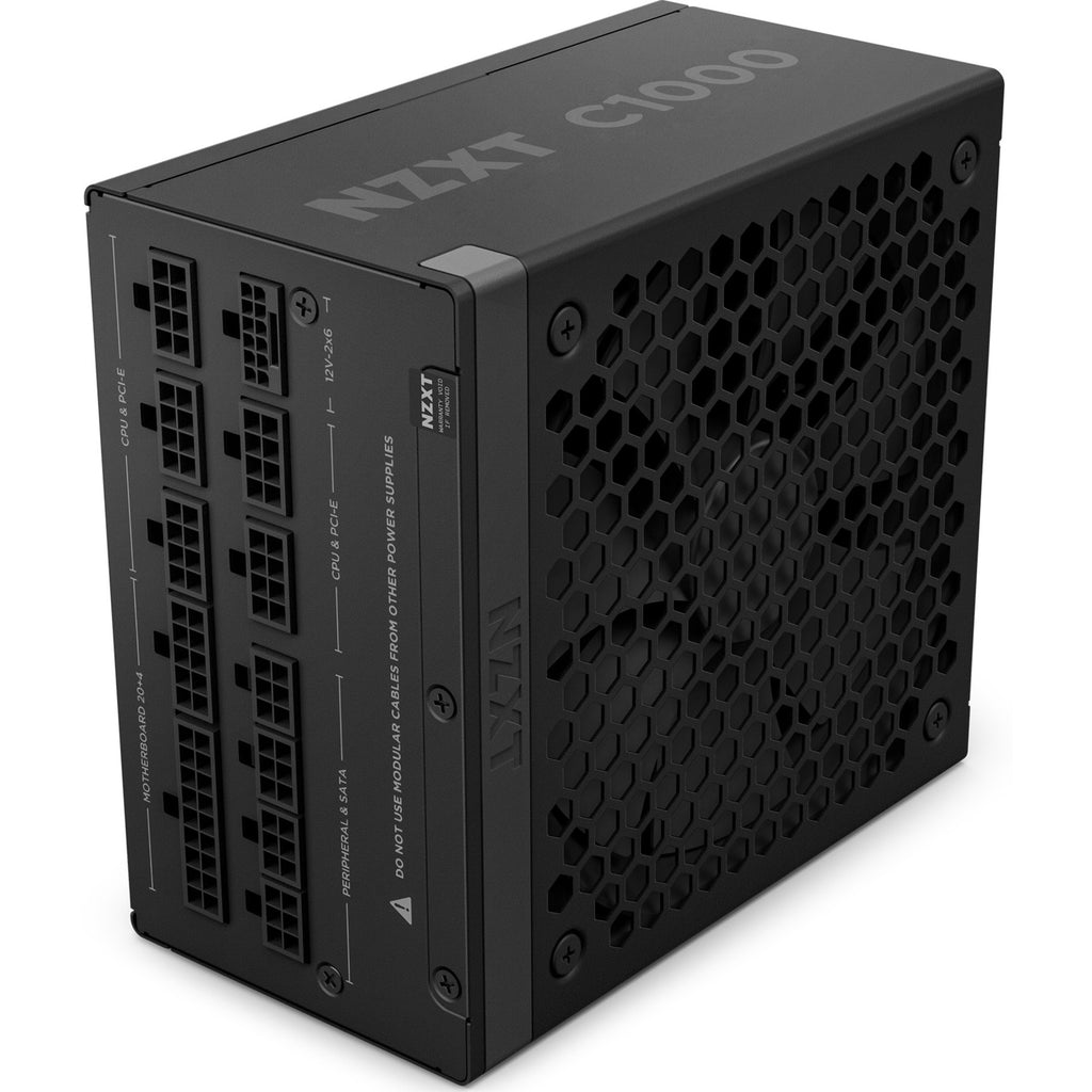 Nzxt c1000 gold atx 3.1 modulaire 1000 watt voeding (zwart, 1x 12v-2x6, 3x pcie)