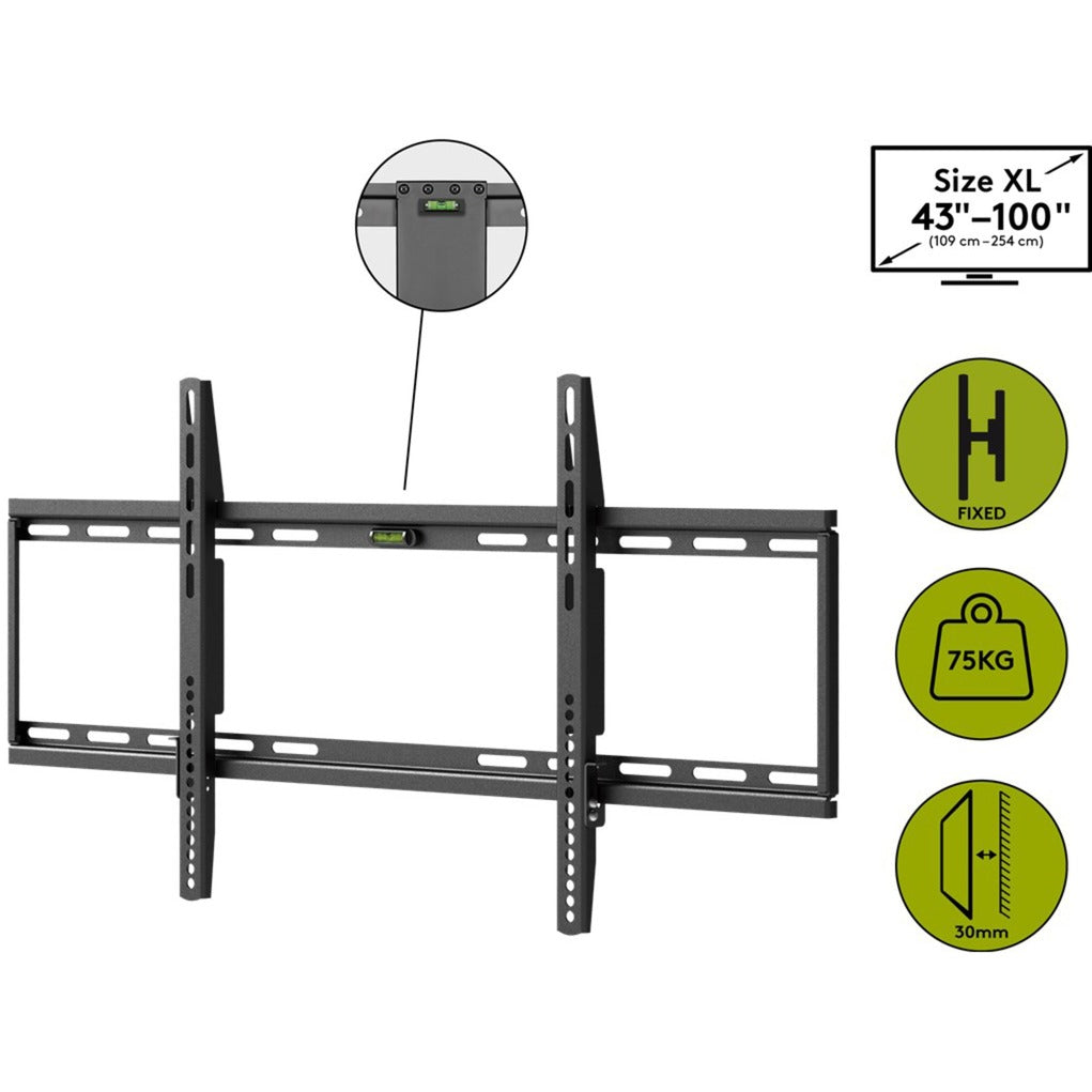 Goobay tv wall mount fixed 43 - 100 inch (109 - 254 cm), max. 70 kg wandmontage (zwart)