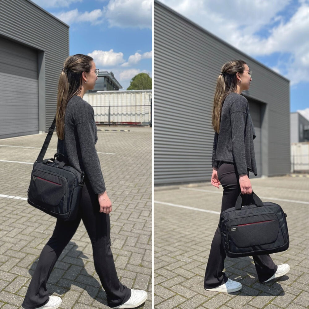 Act connectivity suburb schoudertas voor laptops tot 15,6 laptoptas (zwart)