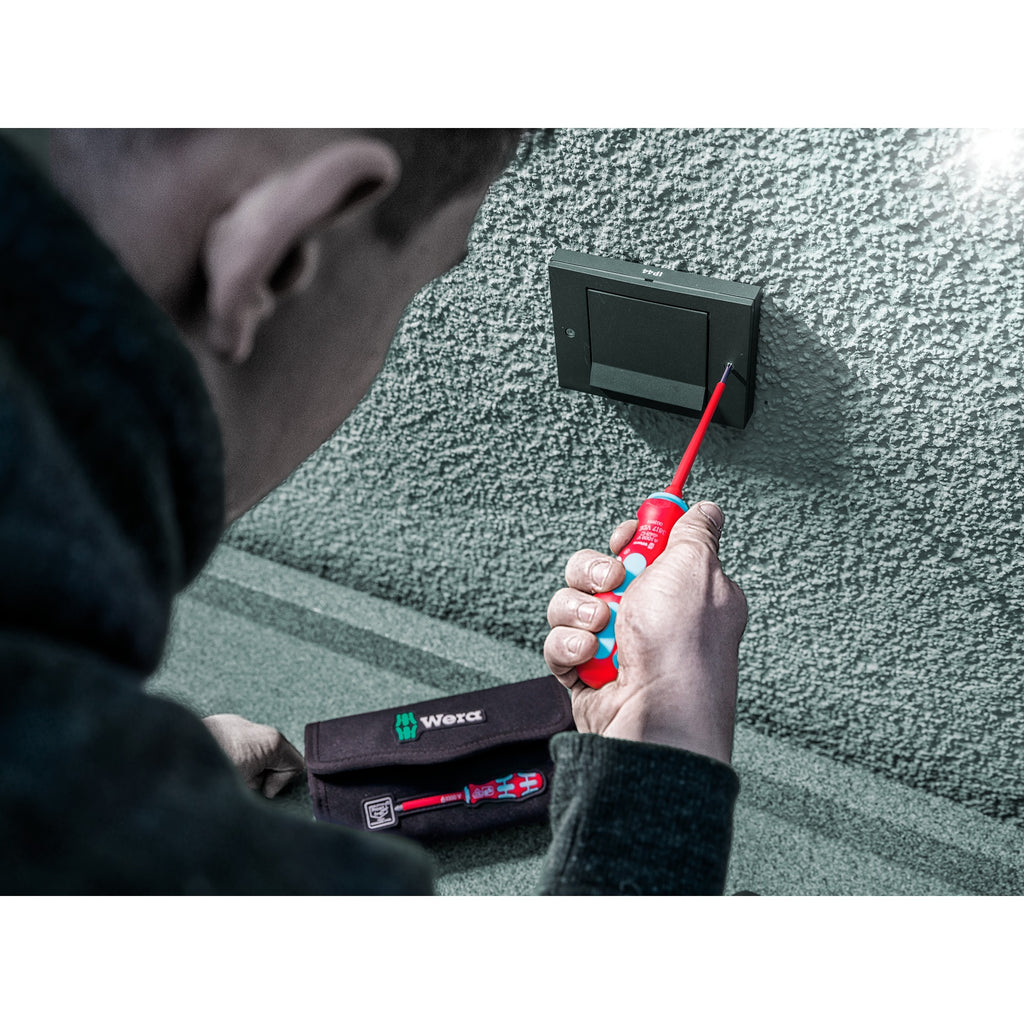 Wera kraftform kompakt vde rvs 17 extra slim 1 tool finder, 17‑delig schroevendraaier (rood blauw)