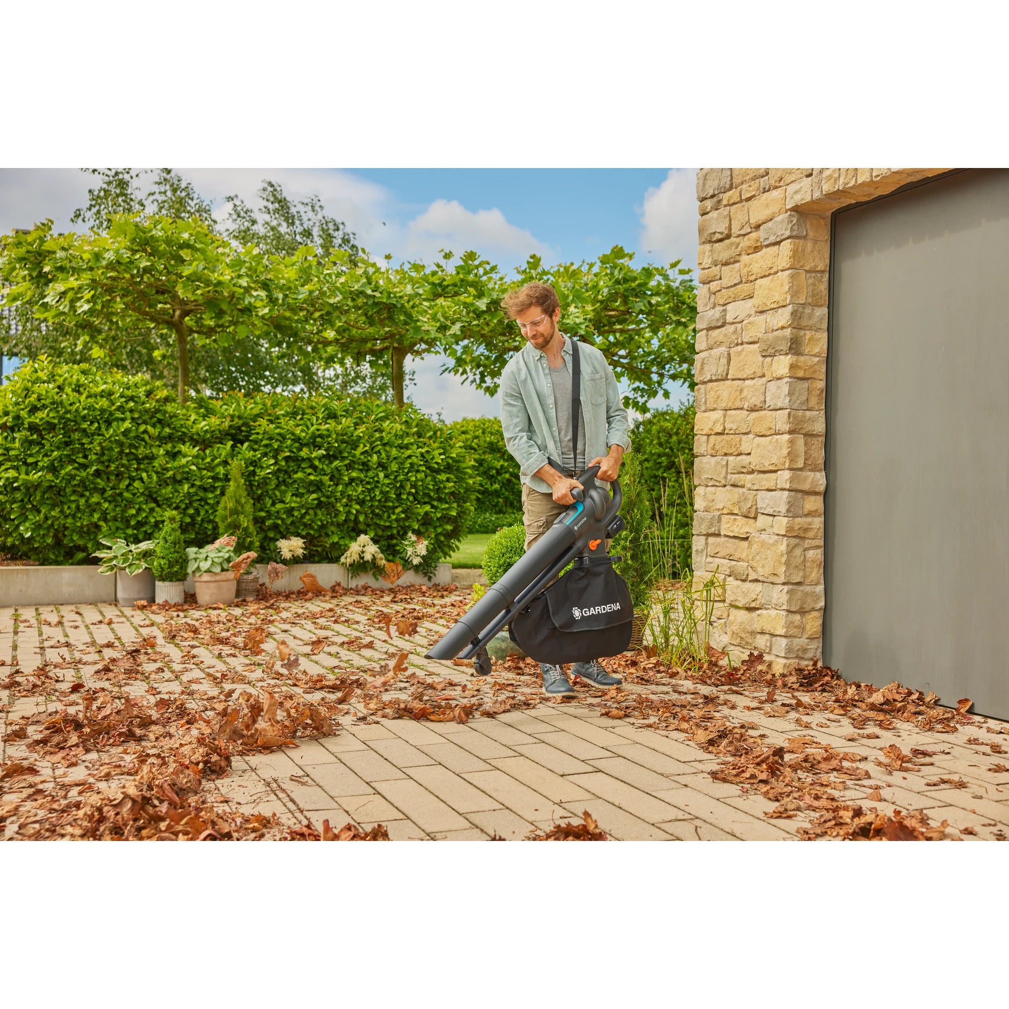 Gardena stofzuiger -blazer powerjet collect bladzuiger bladblazer (grijs zwart, 18v p4a-accu en oplader inbegrepen)