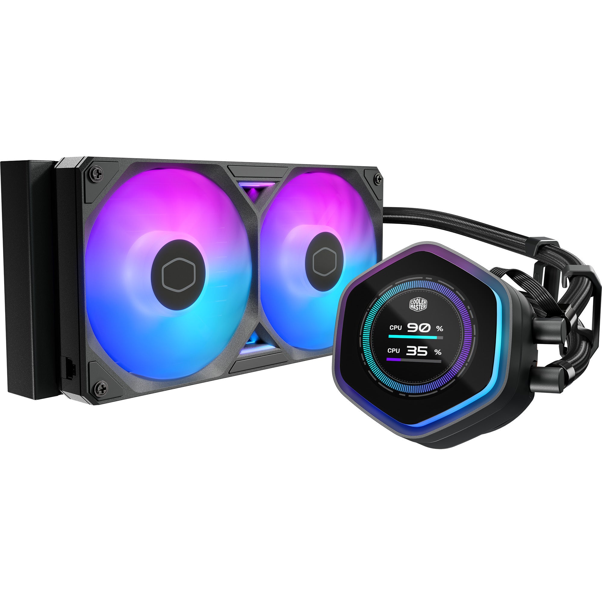 Cooler master masterliquid 240 atmos ii lcd argb waterkoeling (zwart)