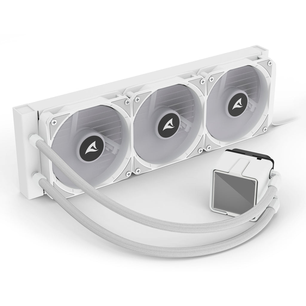 Sharkoon s100 argb waterkoeling (wit, 4-pins pwm fan-connector)