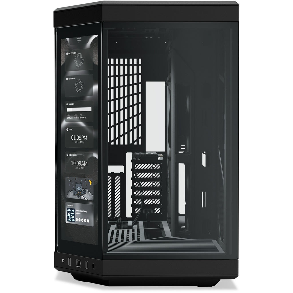Hyte y70 touch infinite midi tower behuizing (zwart | 2x usb-a | 1x usb-c | tempered glass)