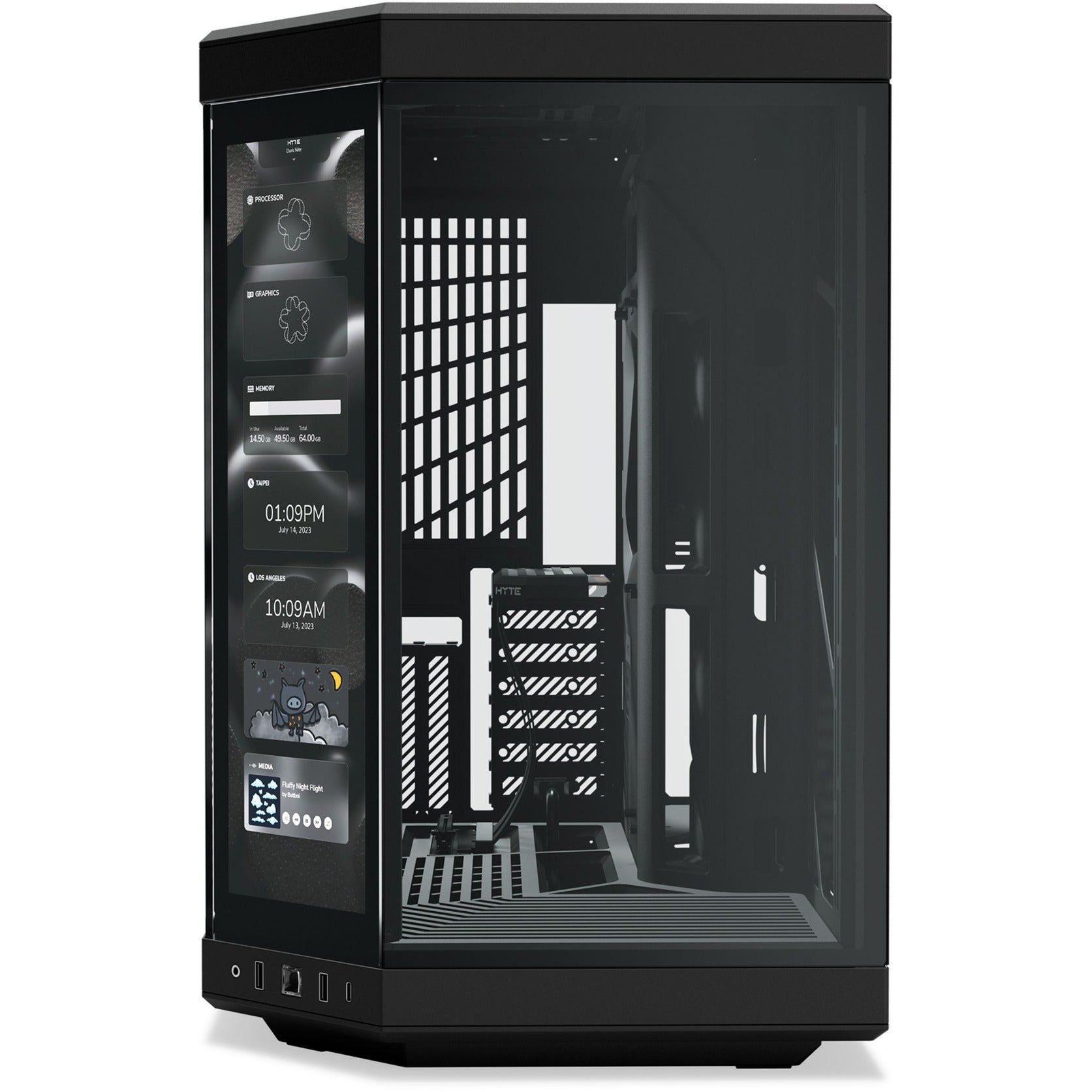 Hyte y70 touch infinite midi tower behuizing (zwart | 2x usb-a | 1x usb-c | tempered glass)