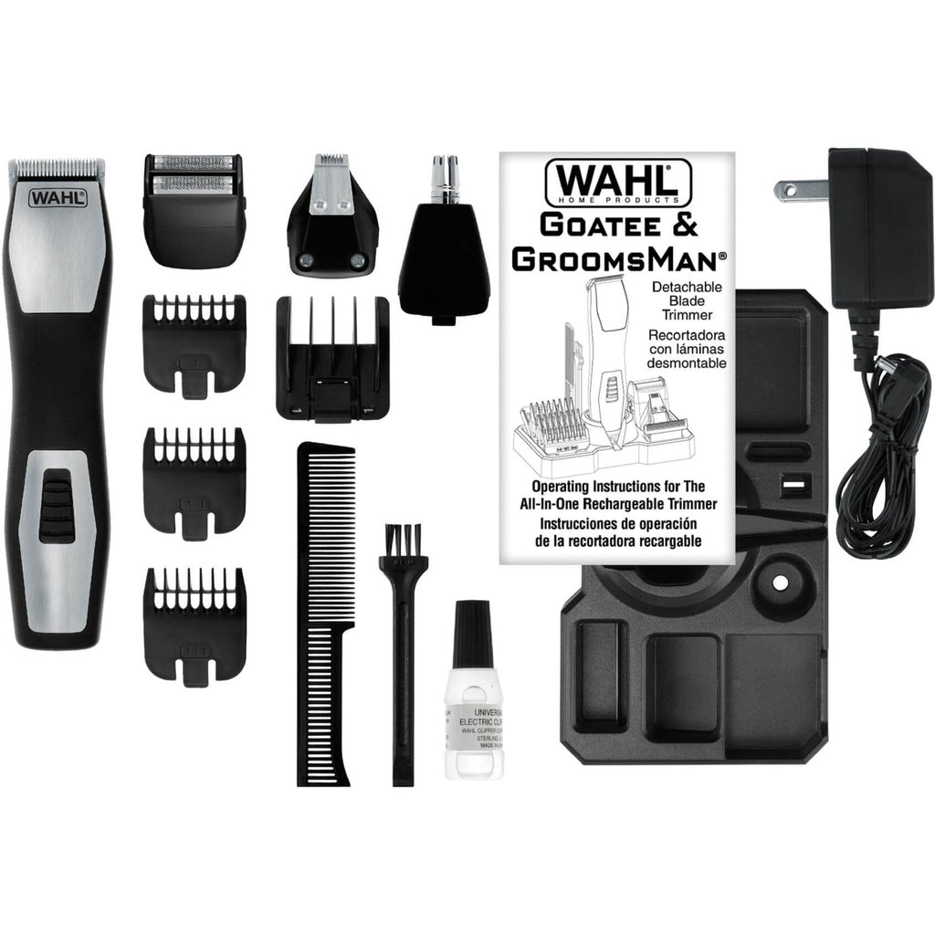 Wahl home products groomsman pro baardtrimmer (zwart zilver)