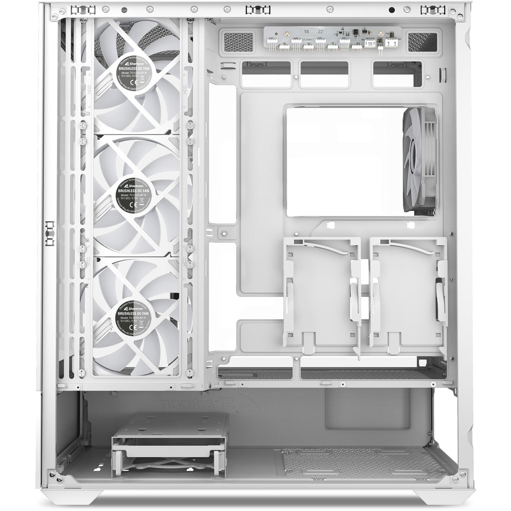 Sharkoon ak6 rgb midi tower behuizing (wit | 2x usb-a | 1x usb-c | rgb | tempered glass)