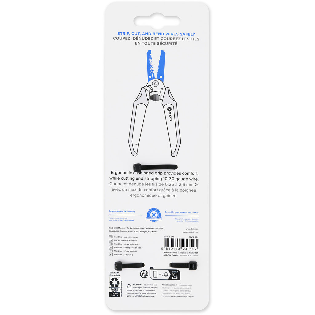 Ifixit mandible wire strippers striptang (zwart blauw)