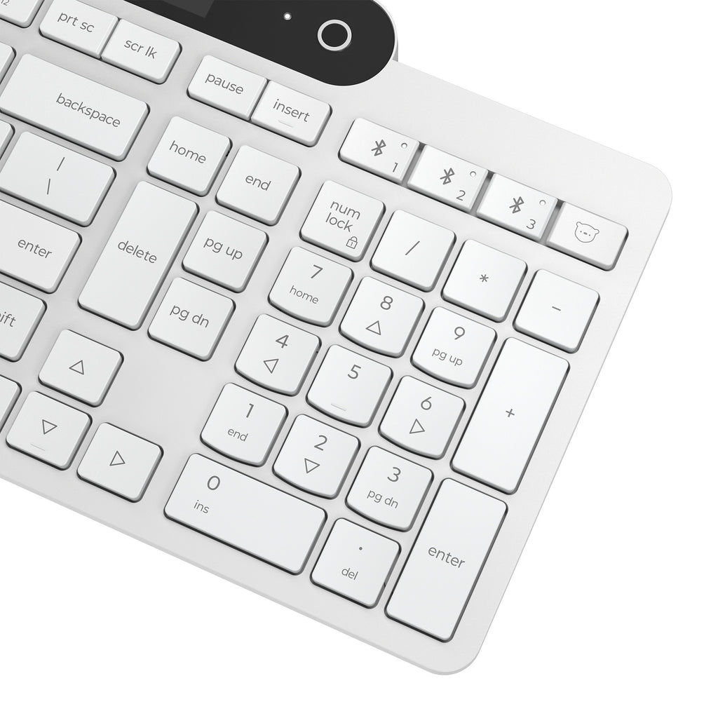 Lenovo 800 self-charging bluetooth keyboard (wit, us lay-out (qwerty), plunger, 100%, plunger switch, bluetooth 5.1, usb-c)