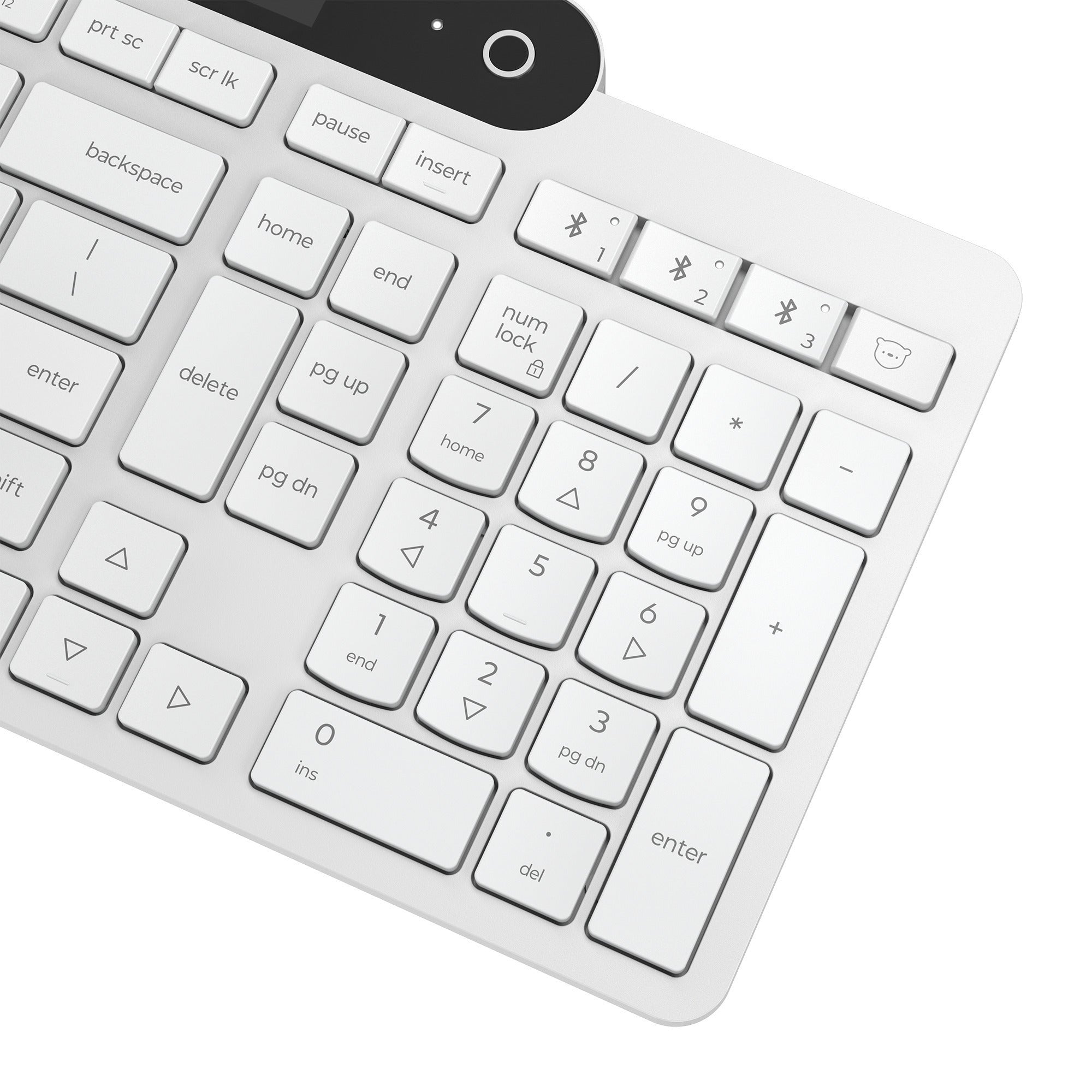 Lenovo 800 self-charging bluetooth keyboard (wit, us lay-out (qwerty), plunger, 100%, plunger switch, bluetooth 5.1, usb-c)