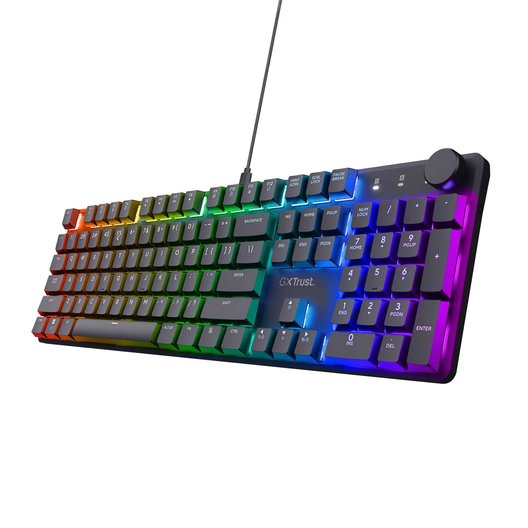 Trust gxt 866 torix hoogwaardig mechanisch gaming-toetsenbord, gaming toetsenbord (zwart, us lay-out, huano red, rgb)