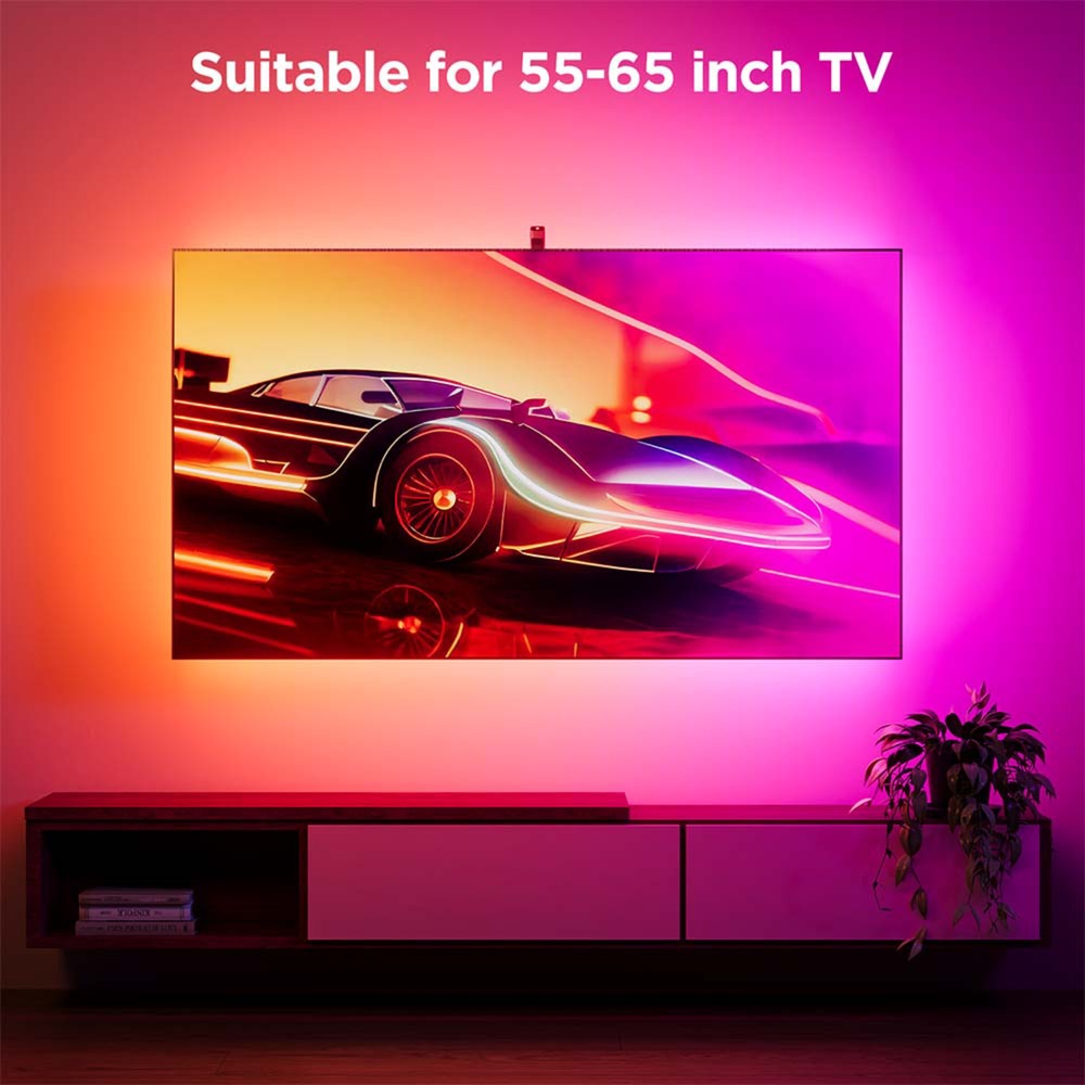 Govee envisual smart tv backlight 3s ledstrip (2.4ghz wifi, bluetooth, voor 55 - 65 inch tv's)