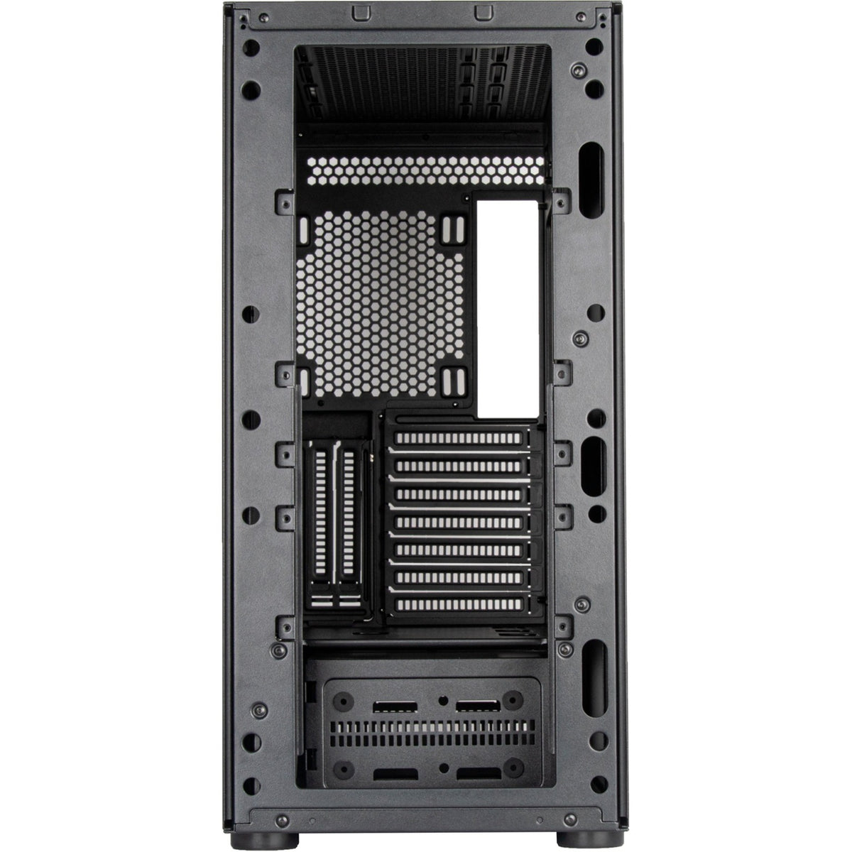 Silverstone sst-sed1-b midi tower behuizing (zwart | 2x usb-a | 1x usb-c)