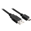 Sharkoon usb-a 2.0 > mini usb-b kabel (zwart, 0,5 meter, dubbele afscherming)