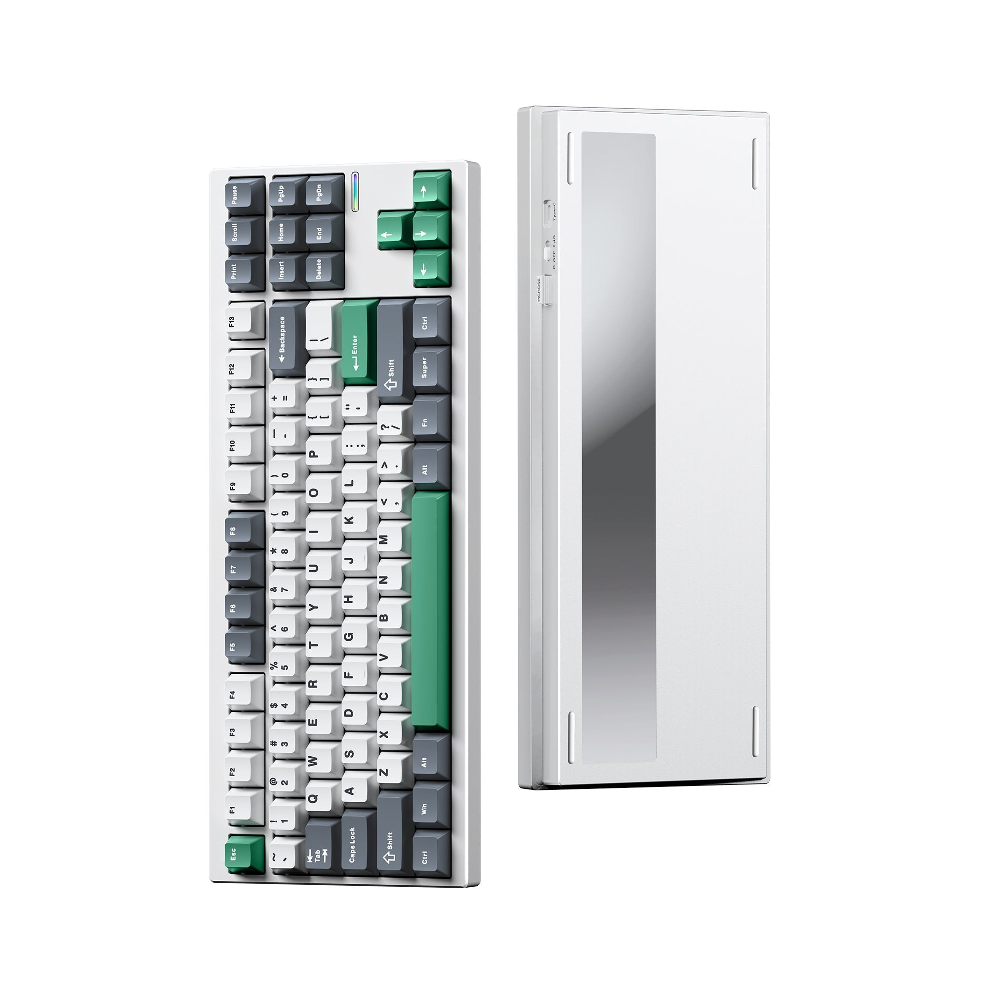 Mchose gx87 lite: white nano spraying matcha latte v2 aluminum custom mechanical toetsenbord (wit, huano matcha latte v2, rgb, hot swap, double-shot pbt, draadloos | bluetooth | usb-c)