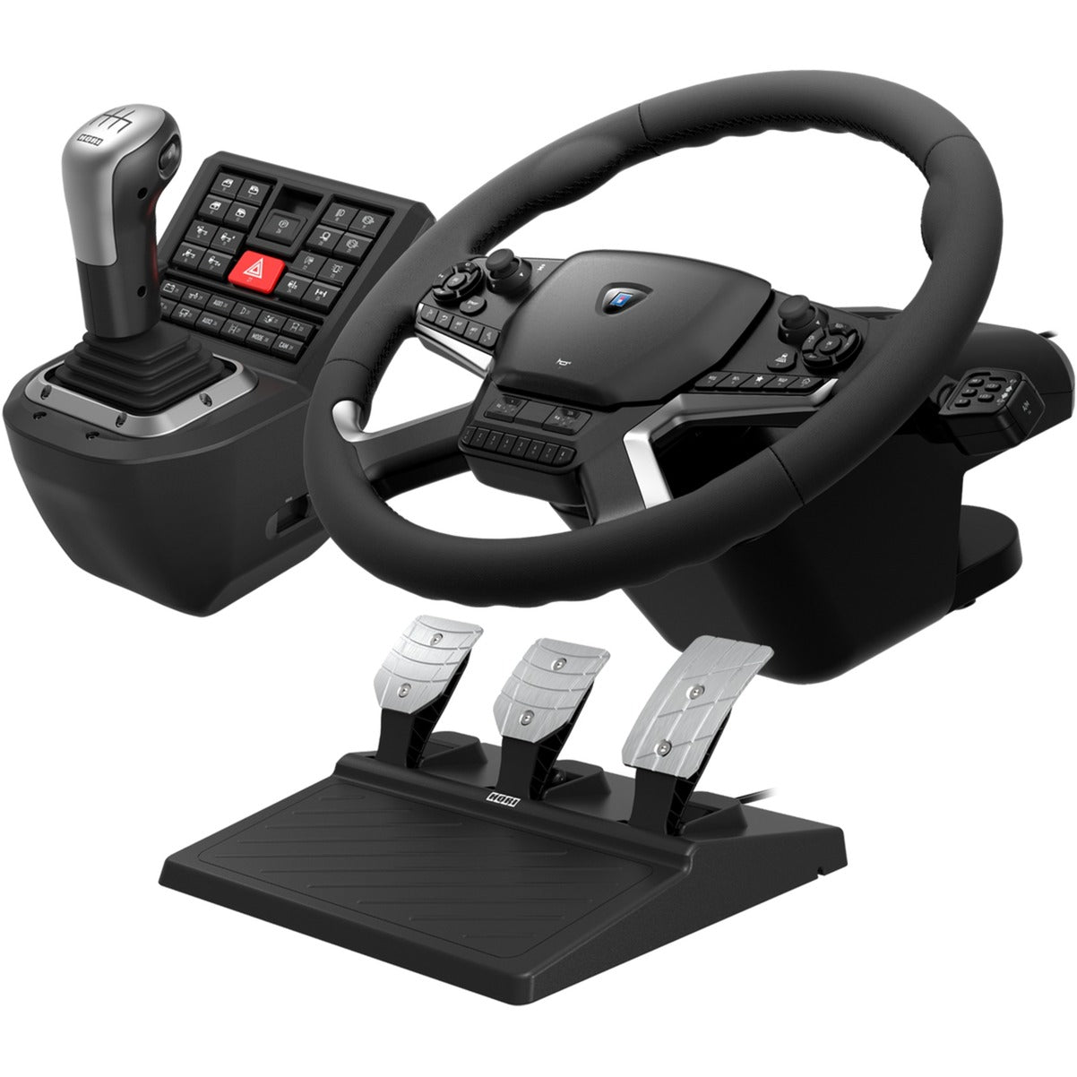 Hori force feedback truck control system simulatorset (zwart zilver)
