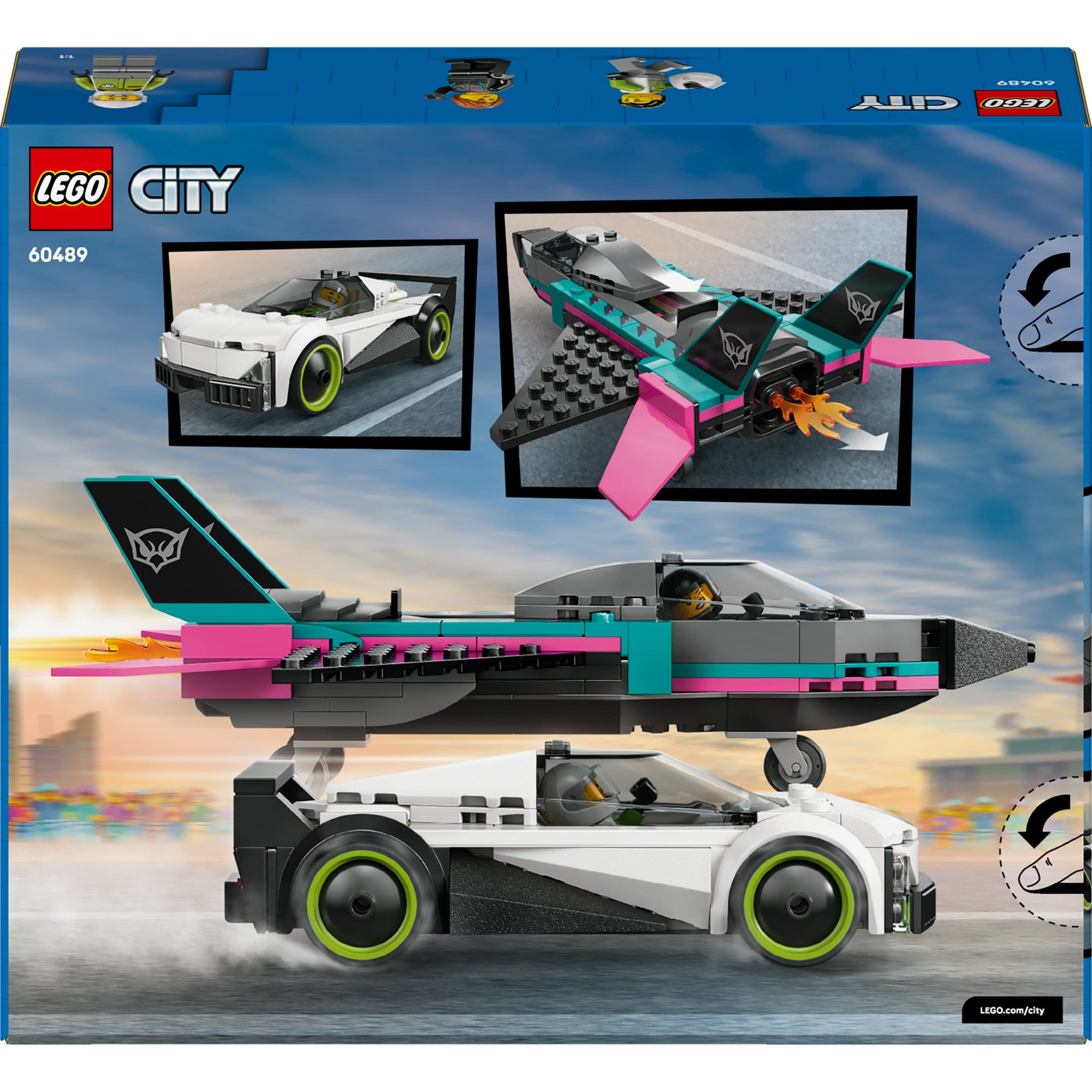 Lego city jet vs. car6 constructiespeelgoed