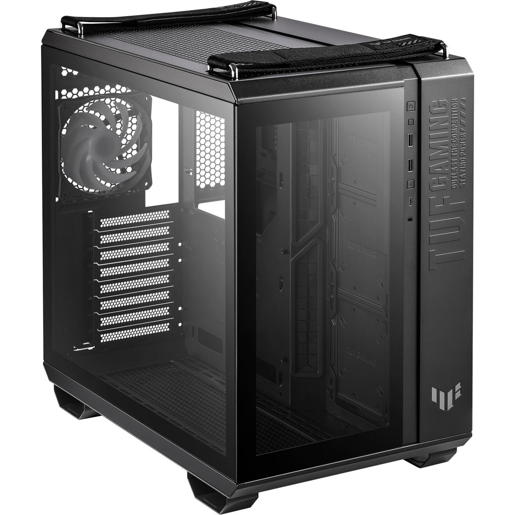 Asus tuf gaming gt502 plus midi tower behuizing (zwart | 2x usb-a | 1x usb-c | tempered glass)