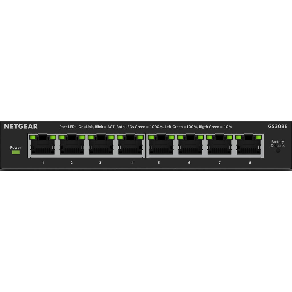 Netgear 8-poorts gigabit ethernet plus-switch (gs308ev4) (zwart)