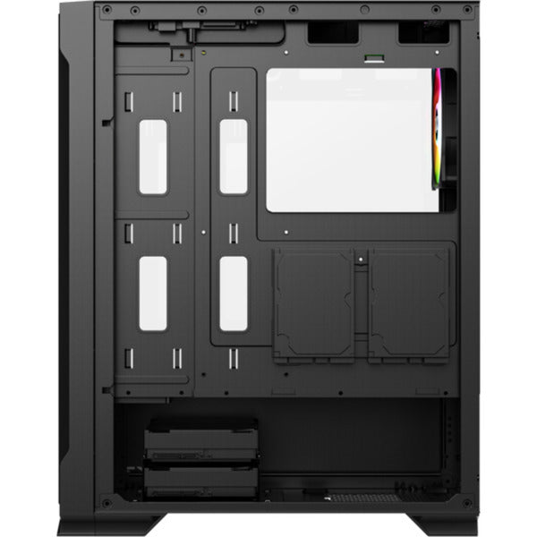 Xyz pc gear airone 300-x mesh midi tower behuizing (zwart | 1x usb-a | 1x usb-c | tempered glass)