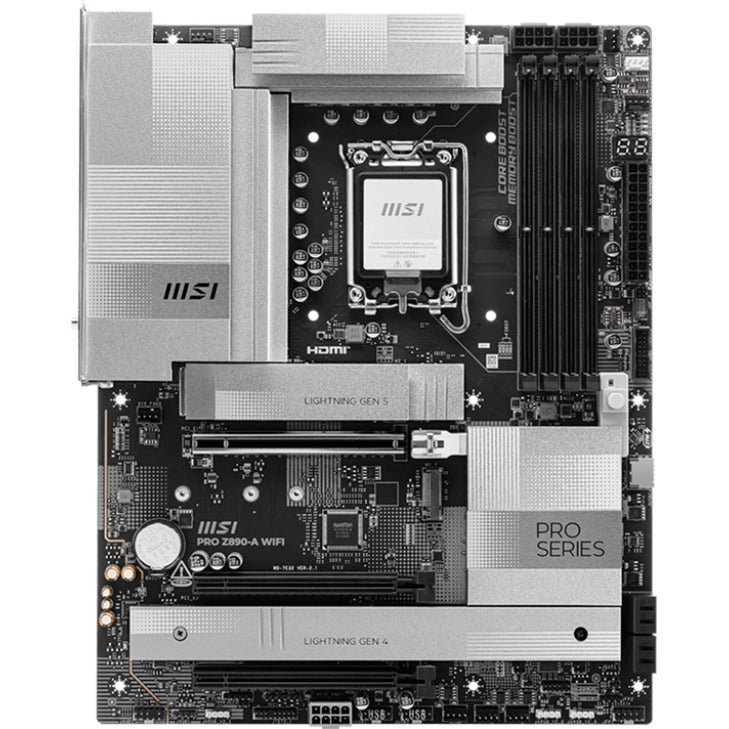 Msi pro z890-a wifi socket 1851 moederbord (zwart wit, raid, 5gb-lan, wi-fi 7, bt, sound, atx)