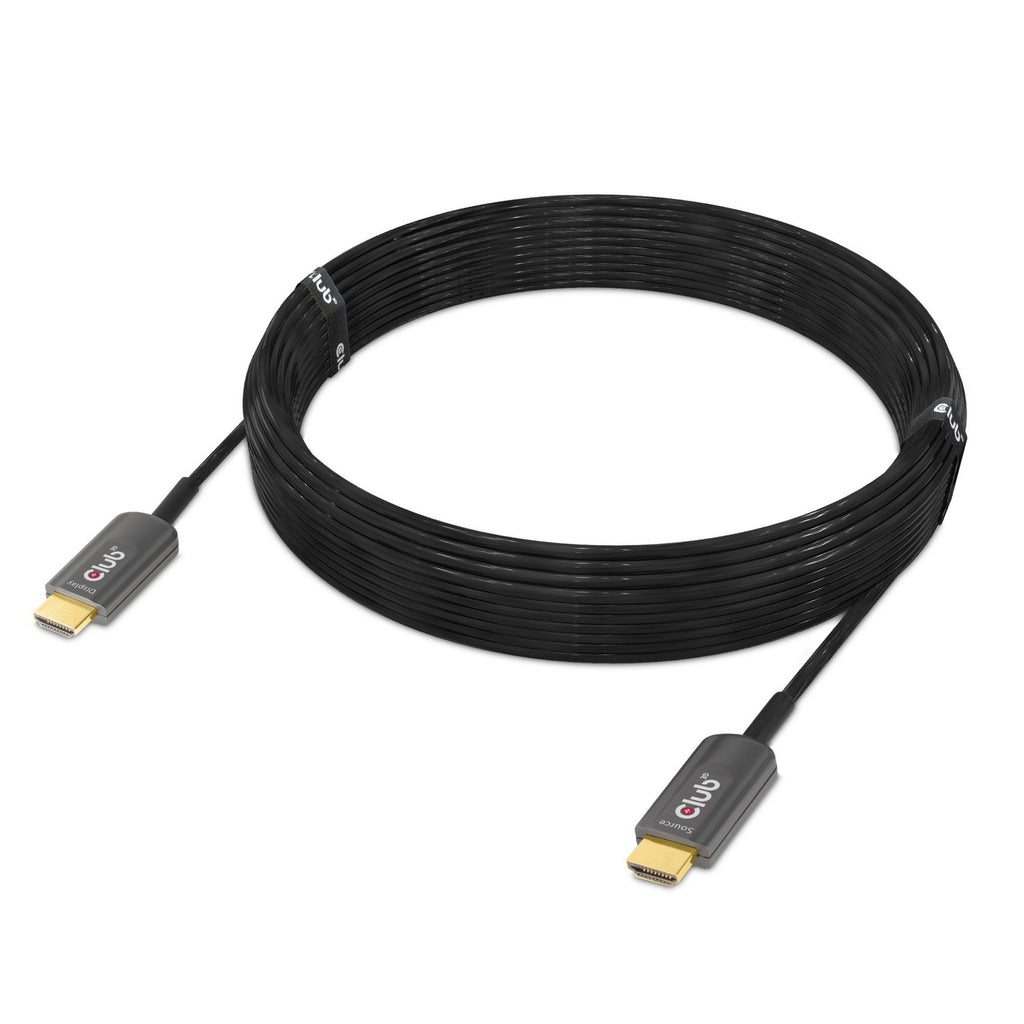 Club 3d ultra high speed aoc hdmi 2.1 gecertificeerde unidirectioneel kabel male-male (zwart, 10 meter, 4k 120hz, 8k 60hz, 48gbps)