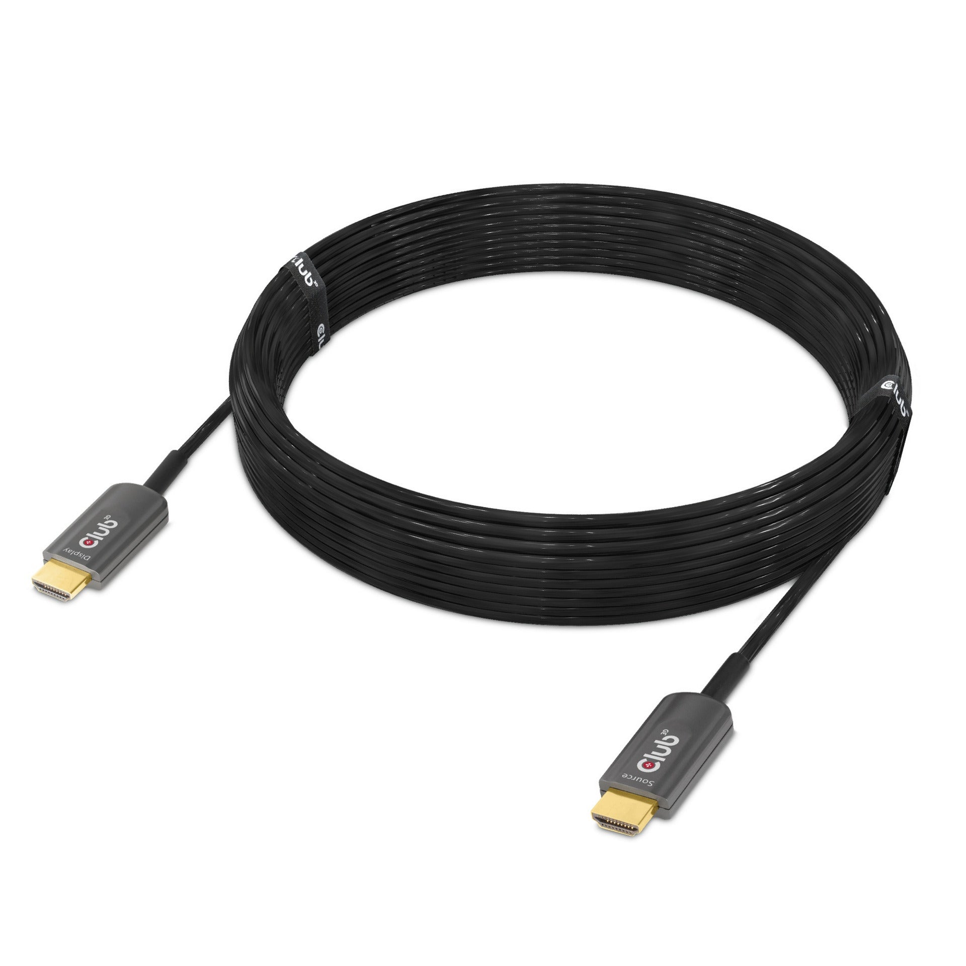 Club 3d ultra high speed aoc hdmi 2.1 gecertificeerde unidirectioneel kabel male-male (zwart, 10 meter, 4k 120hz, 8k 60hz, 48gbps)