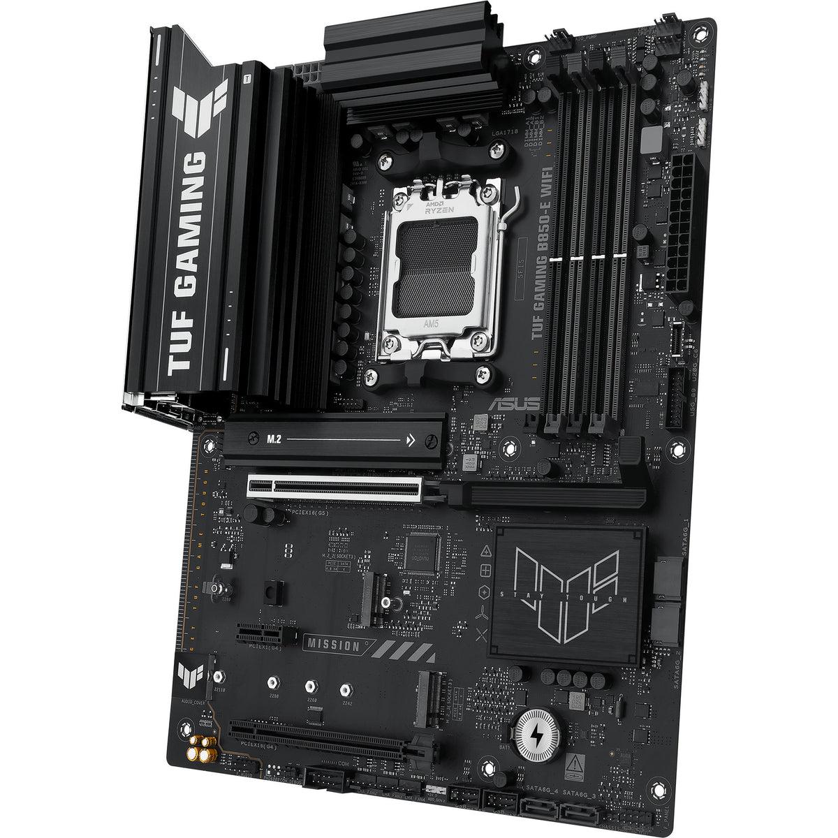 Asus tuf gaming b850-e wifi socket am5 moederbord (zwart, raid, 2.5gb-lan, wi-fi 6e, bt, sound, atx)