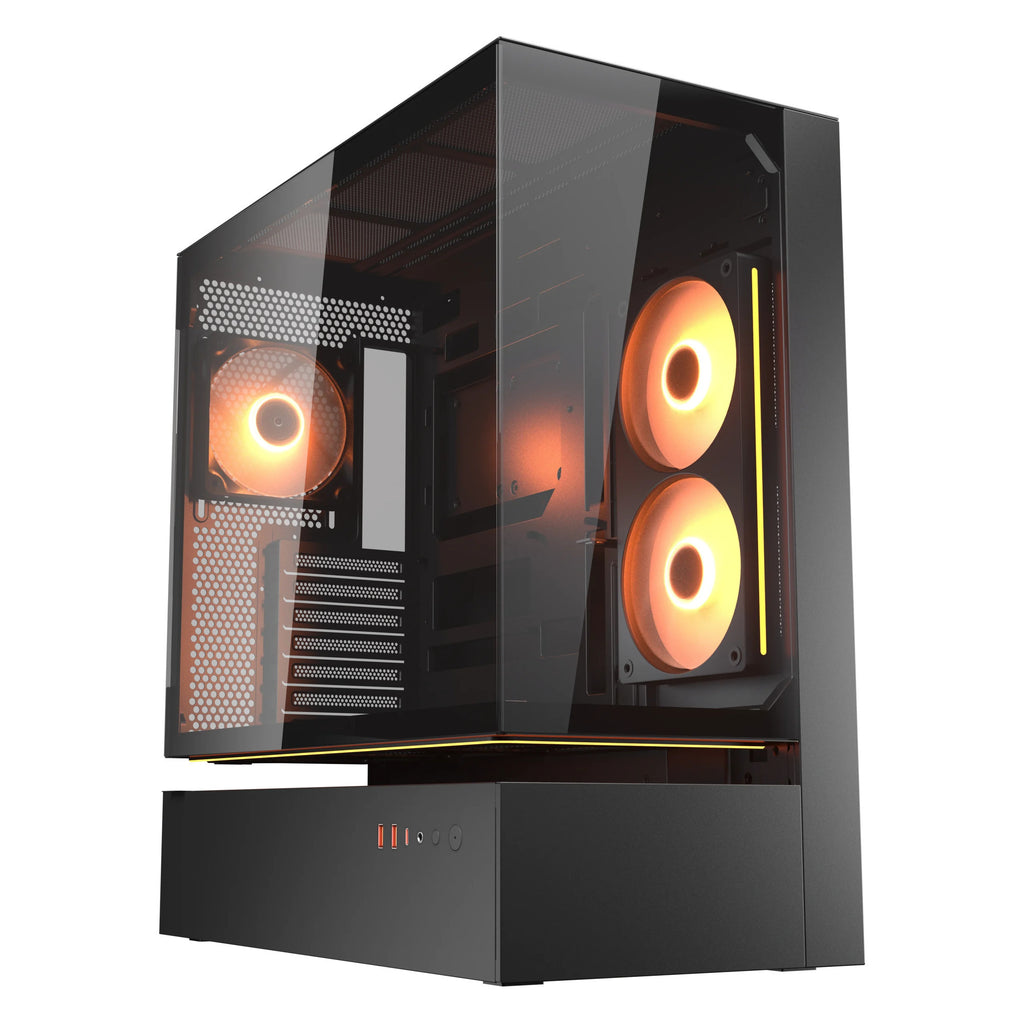 Cougar cfv235 midi tower behuizing (zwart | 2x usb-a | 1x usb-c | rgb | tempered glass)
