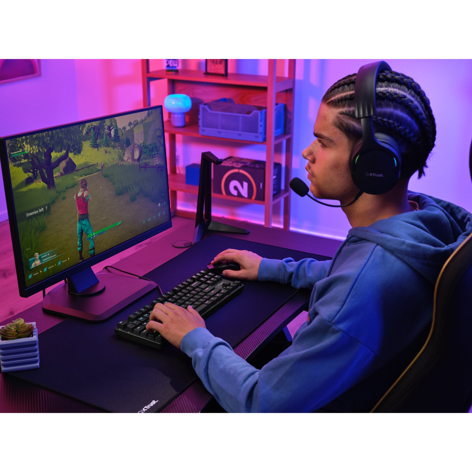 Trust gxt 864 cada compact mechanisch tkl-gamingtoetsenbord (zwart, us lay-out (qwerty), huano brown, rgb)