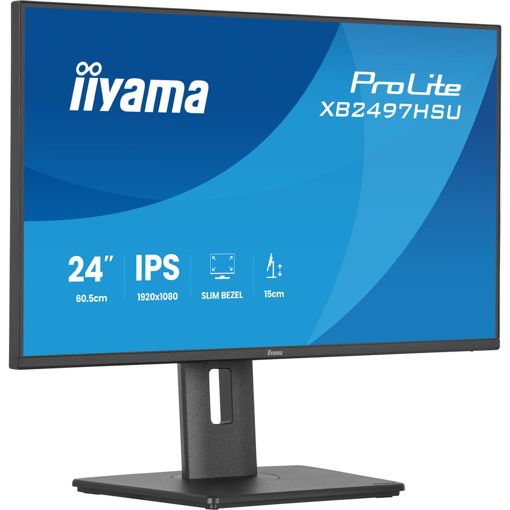 Iiyama prolite xb2497hsu-b1 23.8 monitor (zwart, 120 hz, hdmi, displayport, usb-c, audio)