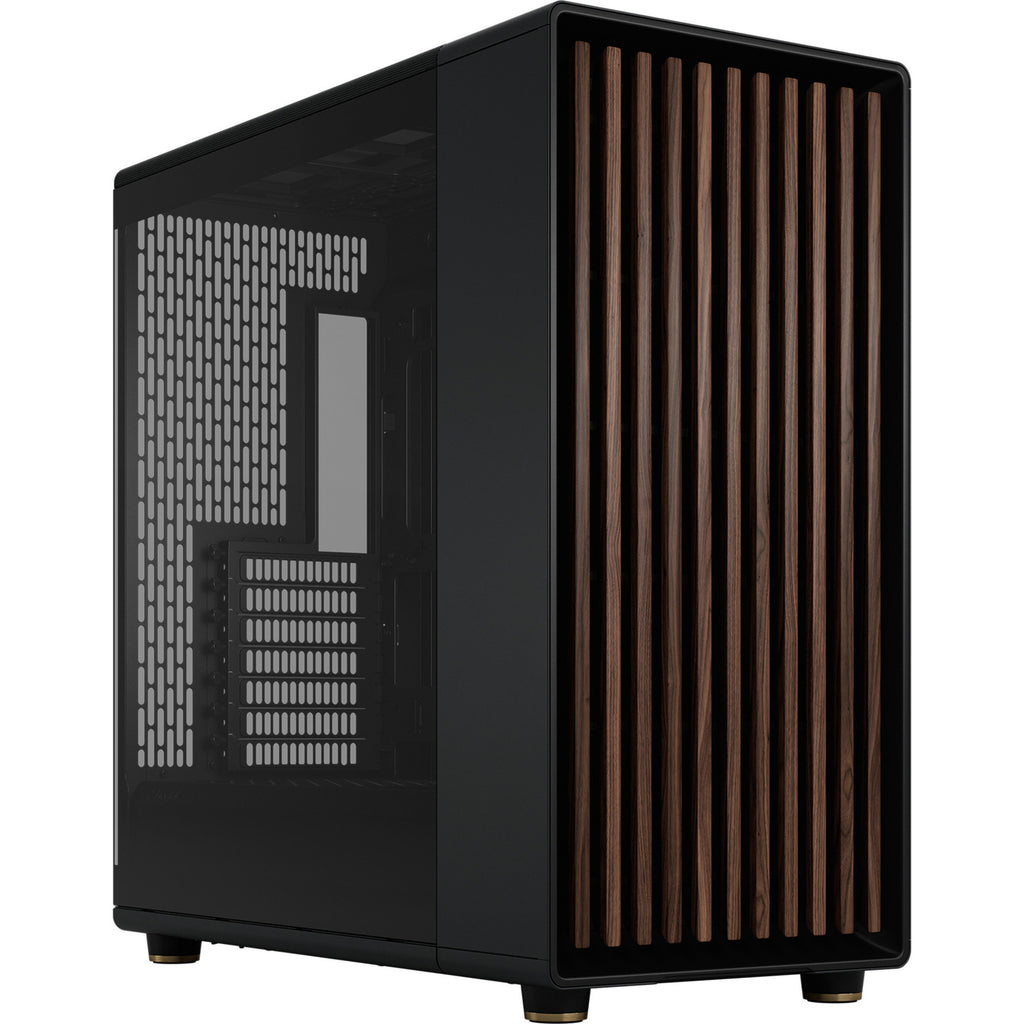 Fractal design north xl rc charcoal black tg dark midi tower behuizing (zwart houtkleur | 2x usb-a | 1x usb-c | tempered glass)