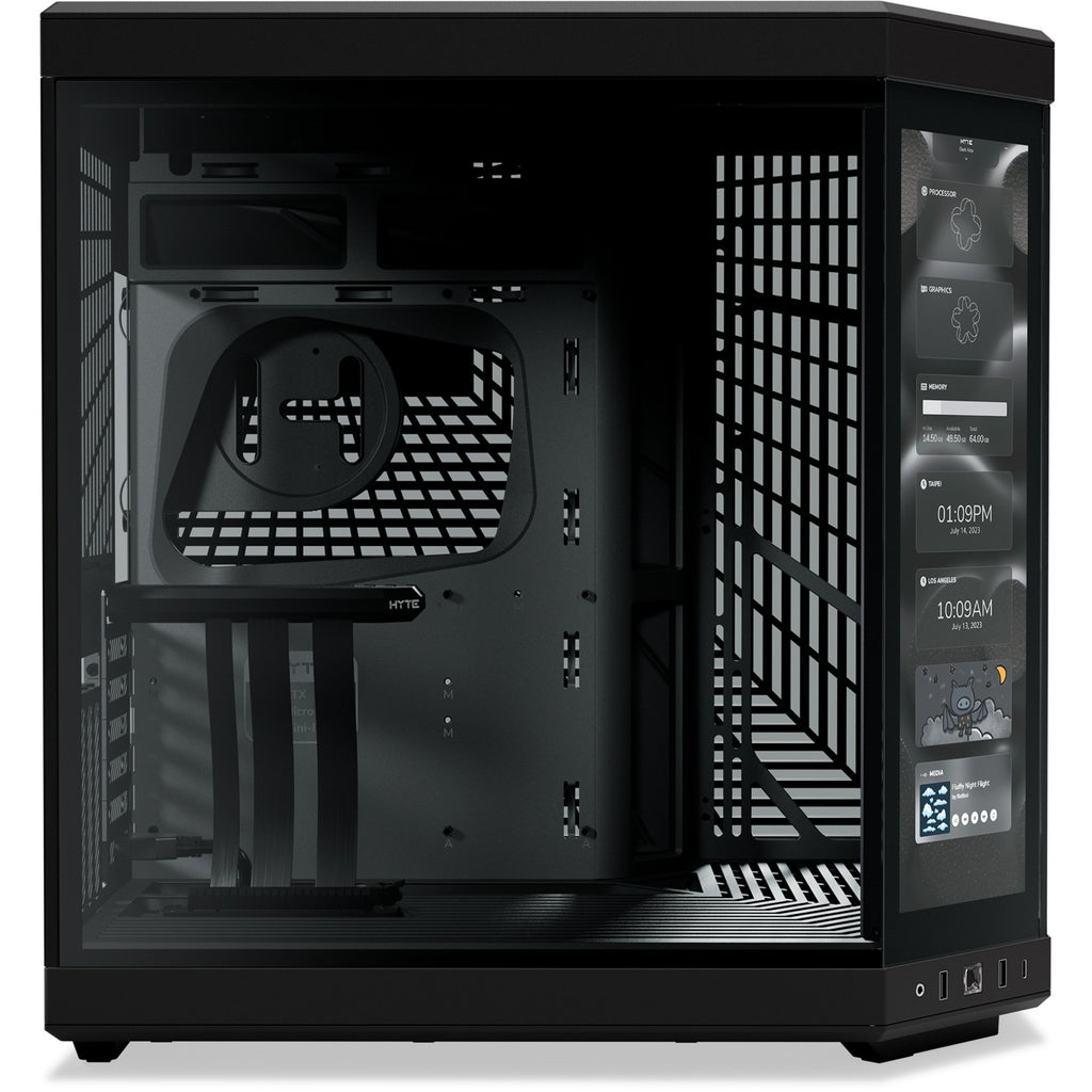Hyte y70 touch infinite midi tower behuizing (zwart | 2x usb-a | 1x usb-c | tempered glass)