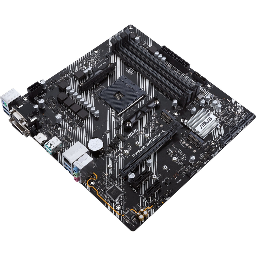 Asus prime b550m-k socket am4 moederbord (zwart wit, raid, gb-lan, sound, µatx)